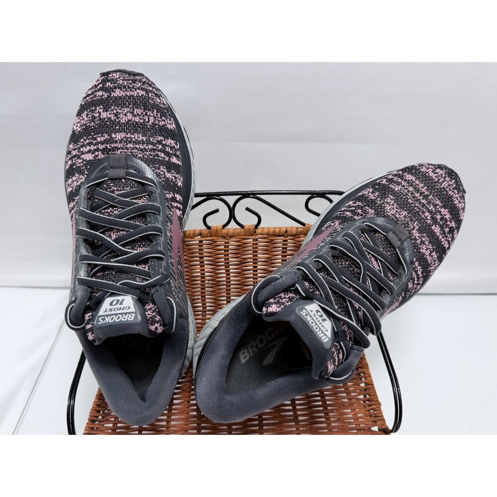 Brooks Ghost 10 Women’s Gray/Rose Gold Low Top Lace-Up Mesh Running Sneaker - Picture 2 of 7